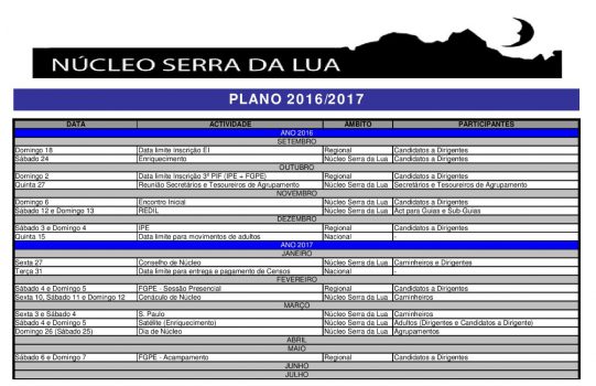 PLANO DE ACTIVIDADES 2016/2017